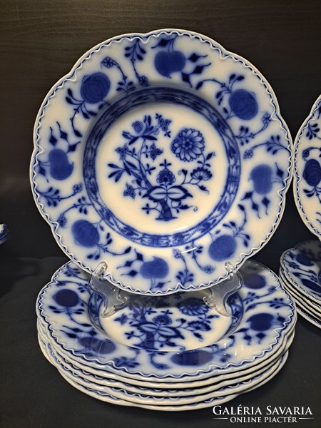 24 db- ból álló Angol Antik Johnson Bros Porcelán Étkészlet 6 személyes