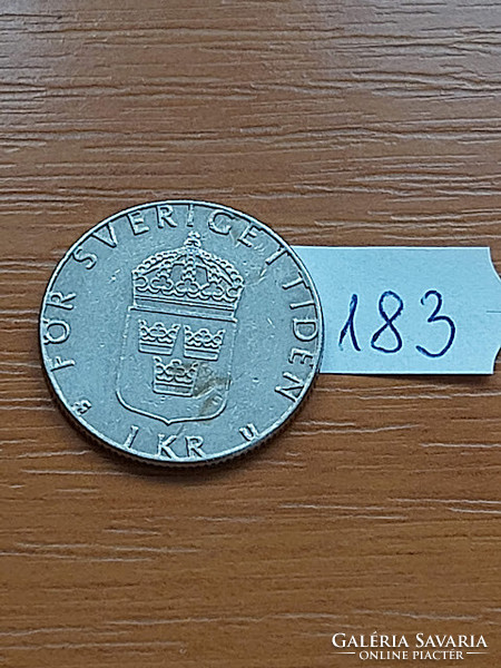 Sweden 1 kroner 1982 u, xvi. King Gustav Károly, copper-nickel 183