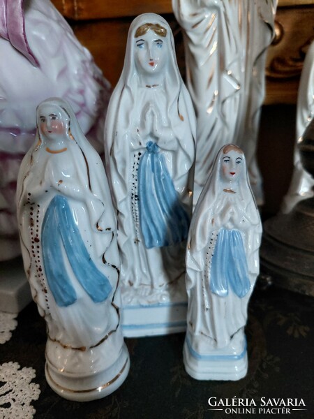 3 Virgin Mary porcelain saints from 1900