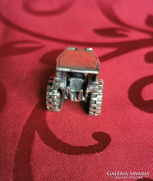 Silver miniature tractor