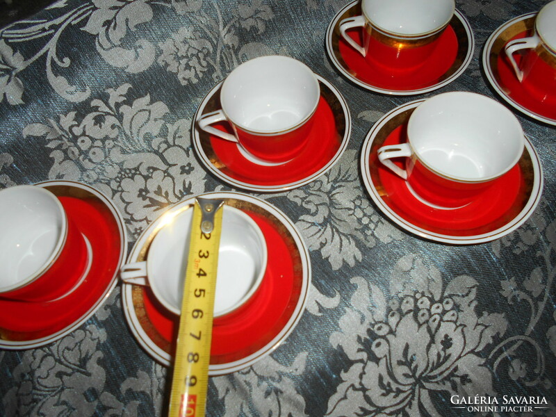 6 személyes  Hollóházi   kávés csésze+ csészealj VITRIN ÁLLAPOT
