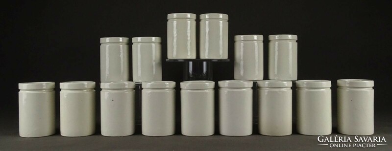 1P982 antique pharmacy porcelain apothecary jar 15 pieces 250 ml