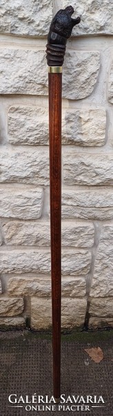 Carved tiger or leopard head sètapàlca sètabot dagger stick sword