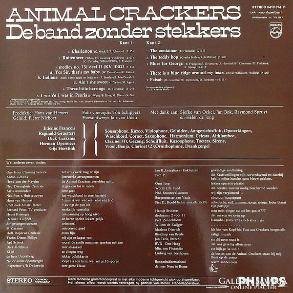 Animal crackers - de band zonder stekkers (lp, album)