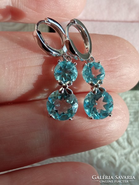 Sky blue topaz 925 silver earrings