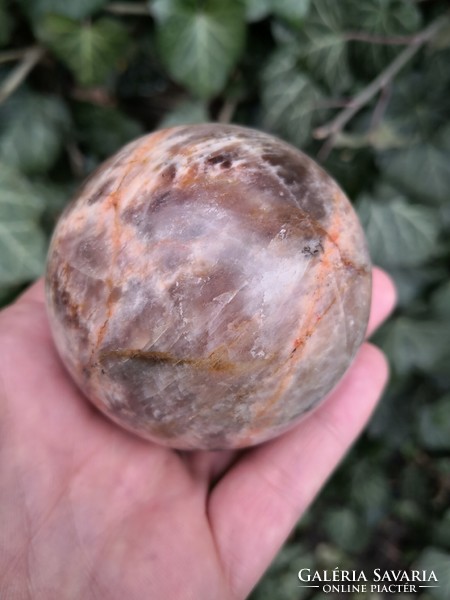 Beautiful moonstone and sunstone sphere, mineral