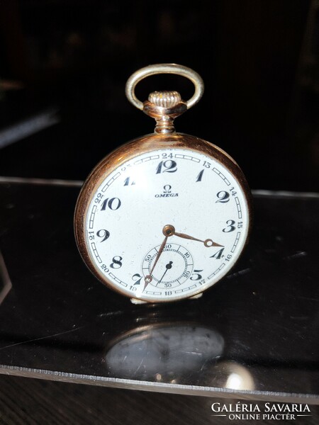 Antique silver omega pocket watch with case