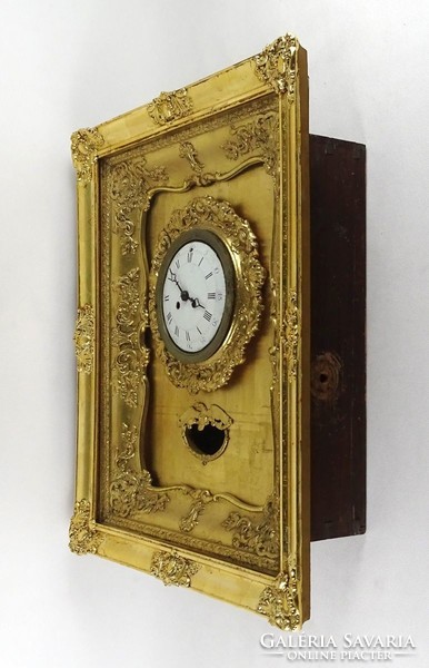 1P964 antique gilded frame clock ~1860