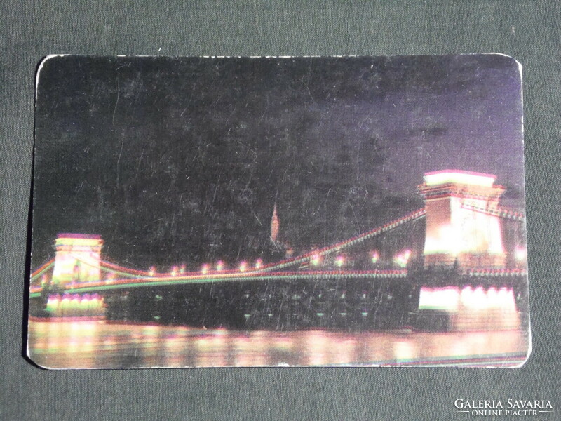 Card calendar, Budapest electrical works, chain bridge lighting, 1984, (4)