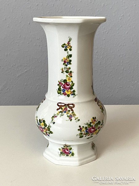 LICHTE FINE CHINA NDK RETRO VIRÁGOS PORCELÁN VÁZA 22.5 CM