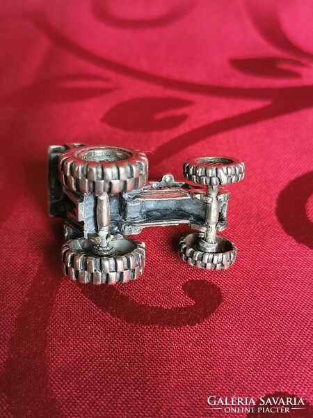 Silver miniature tractor