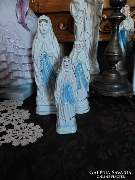 3 Virgin Mary porcelain saints from 1900