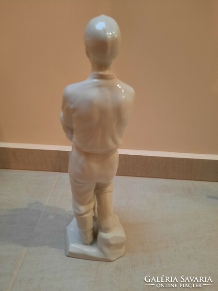 Fehér Herendi porcelán Bányász figura