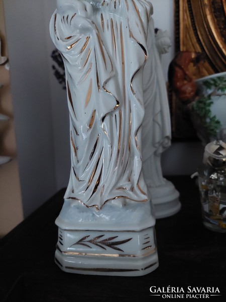 Szűz Mária porcelán 1900 ból 32 cm magas