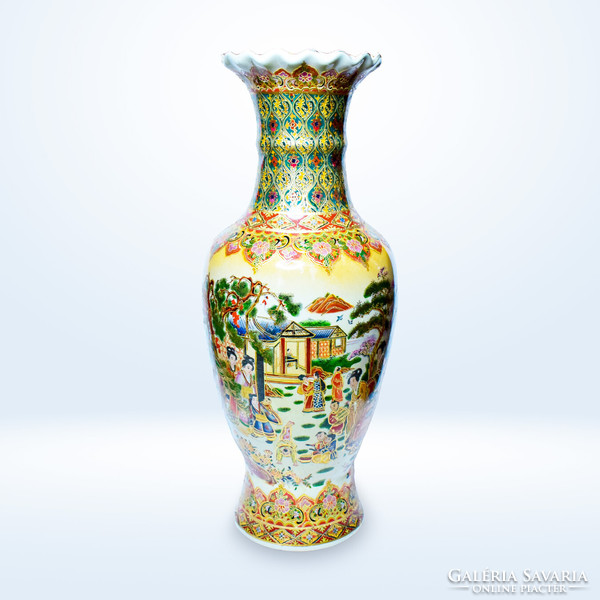 Hand-painted large Chinese floor vase