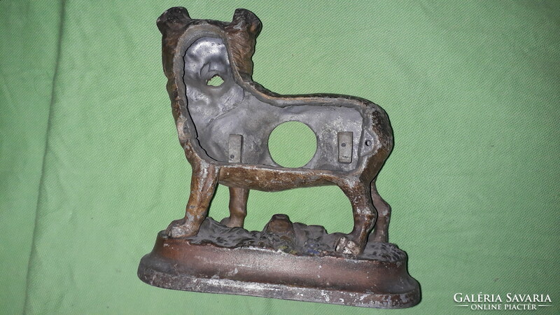 Antique bronzed metal table shelf decoration candle holder pug dog statue 18 x 16 x 10 cm according to pictures