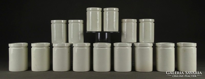 1P982 antique pharmacy porcelain apothecary jar 15 pieces 250 ml