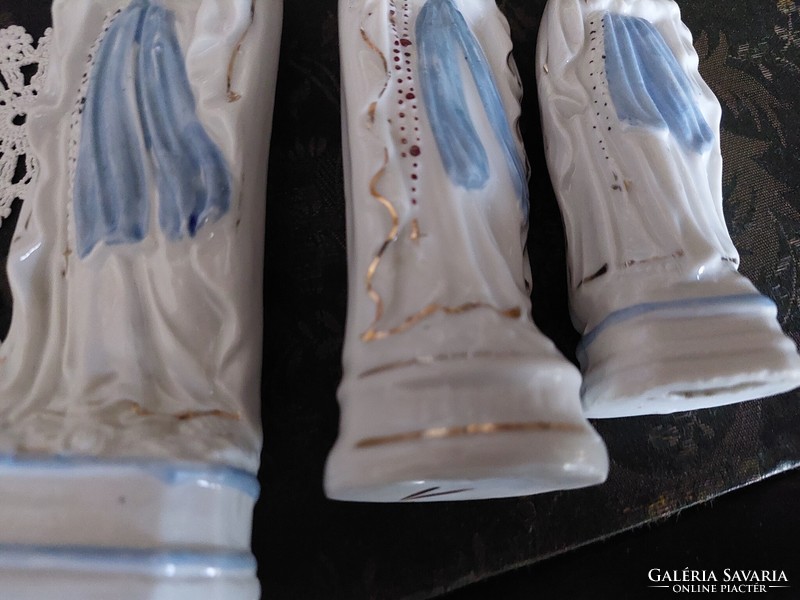 3 Virgin Mary porcelain saints from 1900