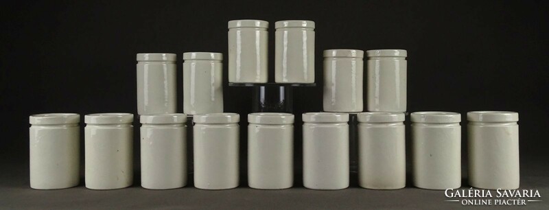 1P982 antique pharmacy porcelain apothecary jar 15 pieces 250 ml