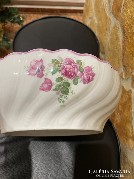 Pink floral porcelain cake plate soup plate stew plate coma plate peasant plate