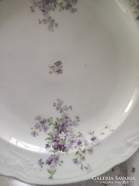 Serving bowl with violet pattern /large size/