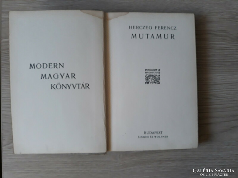 Ferenc Herczeg - mutamur - book with an antique, art nouveau cover