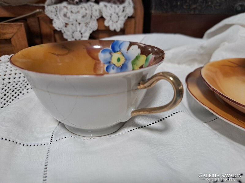 English antique hand painted dreamy tea cup with cake plate