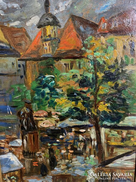 XX. század eleje, magyar festő festménye, olaj, fán, 65 x 45 cm-es. 0246