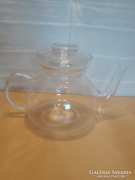 Beautifully shaped glass teapot, tea pourer, jug, jug