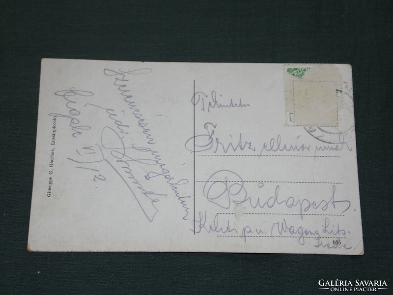 Képeslap, Postkarte , Horvátország, Mali Lošinj kikötő részlet