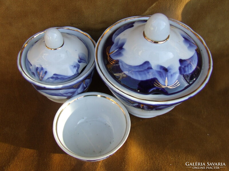 Tableware set in cobalt blue-gold No. 12, hand painted