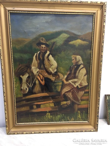 Szőnyi Jenő festmény a lovás udvarló