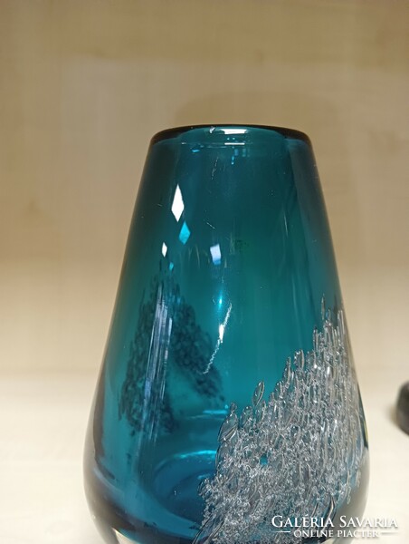Heinrich Löffelhardt kék buborékos üvegvàza