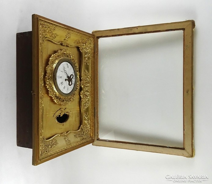 1P964 antique gilded frame clock ~1860