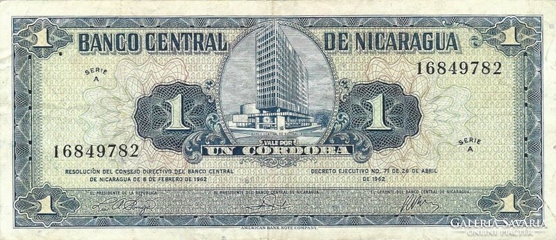 1 cordoba 1962 Nicaragua
