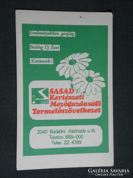 Kártyanaptár,Sasad MGTSZ,kertészet,grafikai rajzos, 1986,   (4)