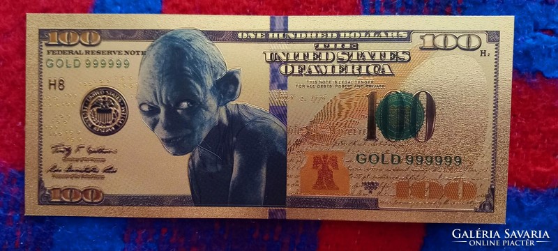 lord of the rings - smeagol. Colorful, gold-plated, plastic fantasy $100. HUF 500/pc