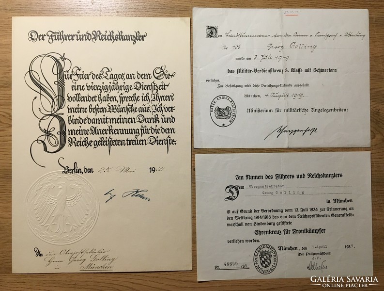 Adolf hitler hand signature document berlin 1935 - certificate coa hitler's signature