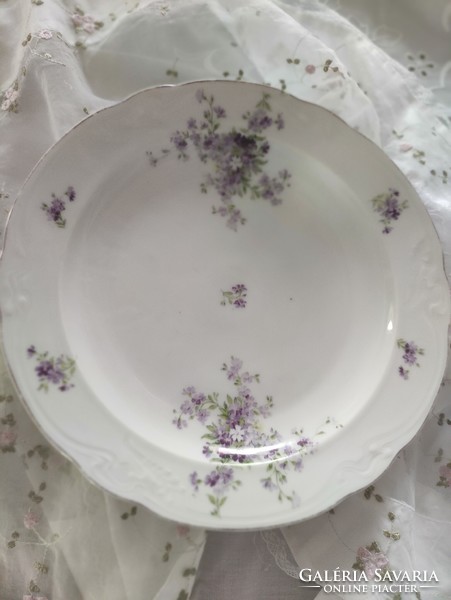 Serving bowl with violet pattern /large size/