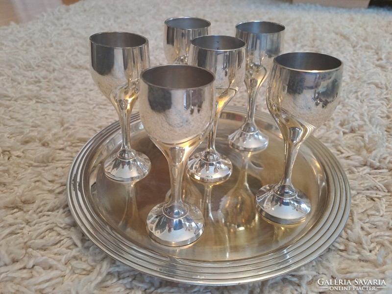 Silver-plated brandy set
