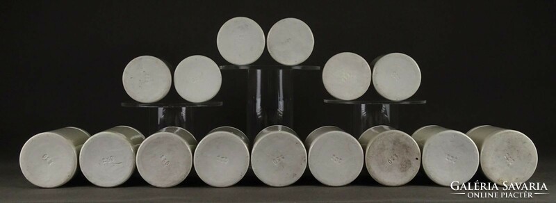 1P982 Antik gyógyszertári porcelán patika tégely 15 darab 250 ml