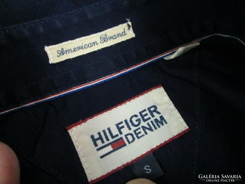 Original tommy hilfiger (s) elegant night navy long sleeve men's elastic shirt