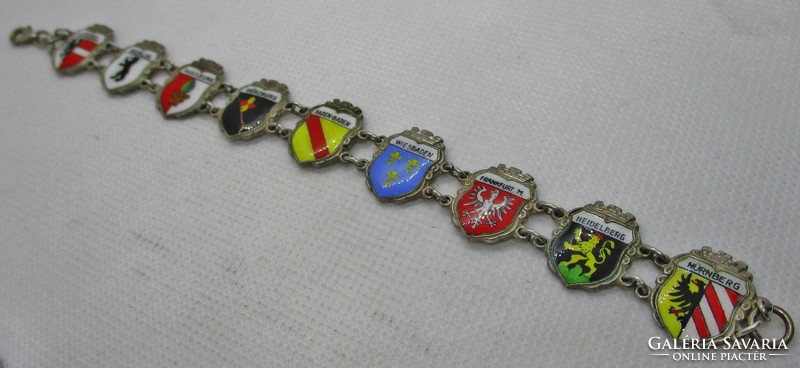 Special silver bracelet with enamel German coat of arms in wonderful condition