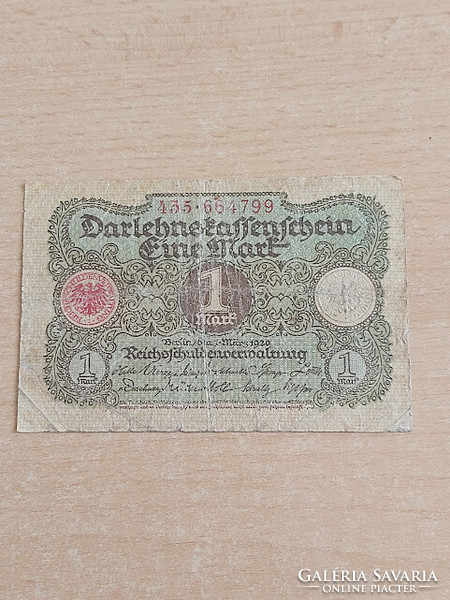 NÉMETORSZÁG 1 MÁRKA 1920 Darlehnkassenschein  435