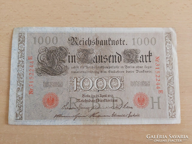 German Empire 1000 Marks 1910 315 red stamp