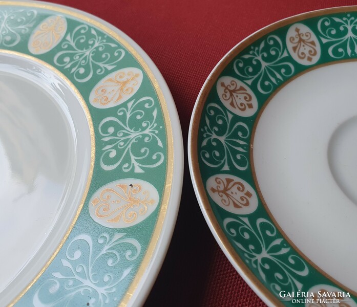 CP Lettin német porcelán reggeliző tányérpár csészealj kistányér süteményes tányér