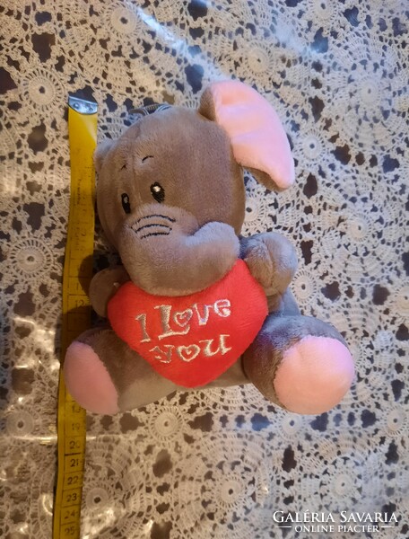 Plush toy, elephant with i love you heart, negotiable