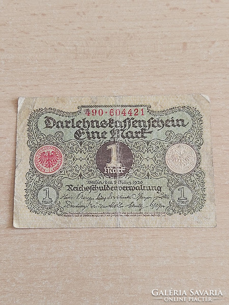 Germany 1 mark 1920 darlehnkassenschein 490
