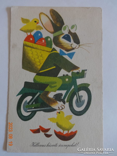 Old graphic Easter greeting card - Polish Alexander drawing