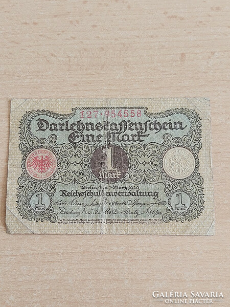 Germany 1 mark 1920 darlehnkassenschein 127